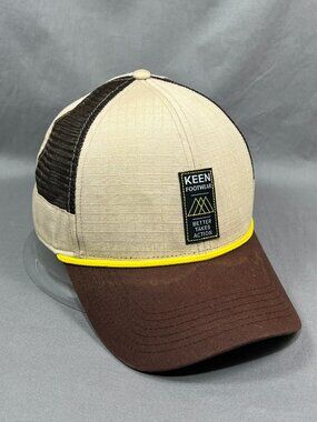 KEEN Footwear Snapback Hat Cap Brown Adjustable Trucker Mesh Crew Workwear Mens
